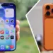 Komparasi visual sisi depan yang bersih dengan kamera hole punch/dynamic island serta sisi belakang iPhone 19 Pro yang menawan.
