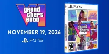 Poster pengumuman tanggal rilis GTA VI 19 November 2026 untuk konsol PlayStation 5 (PS5).