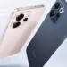 Varian warna Oppo Reno 16 dalam warna emas champagne dan biru gelap menampilkan modul kamera belakang yang elegan.