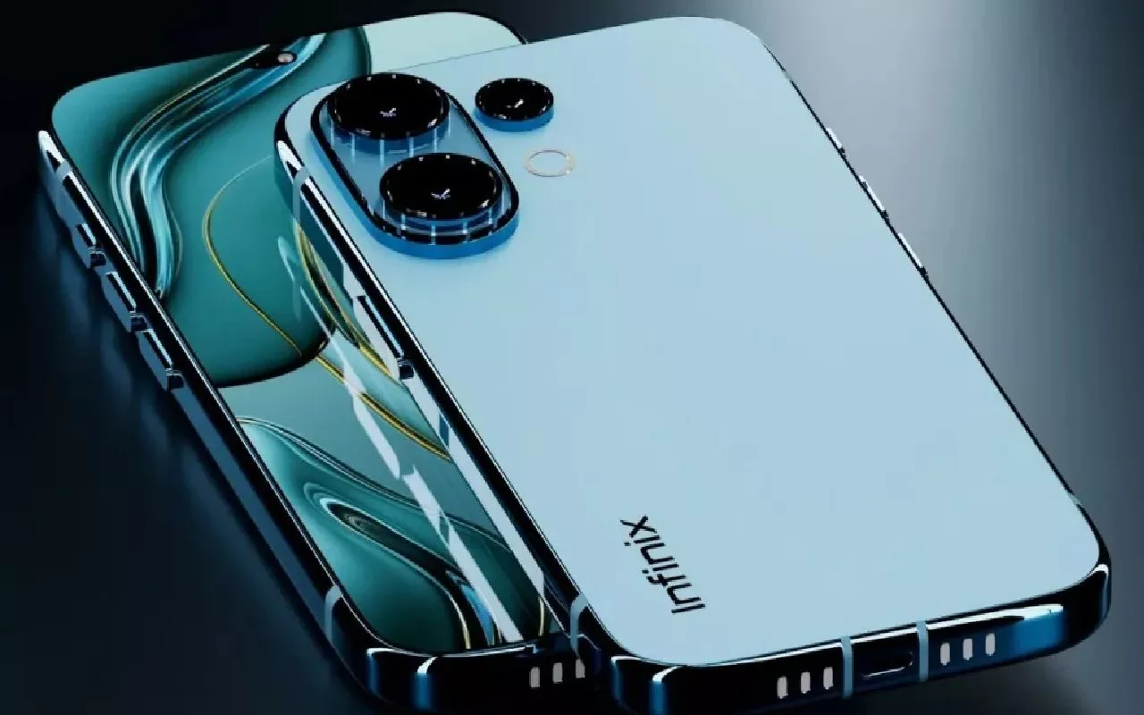 Infinix Hot 70 tampil memukau dengan balutan warna biru muda cerah dan susunan modul kamera yang elegan.