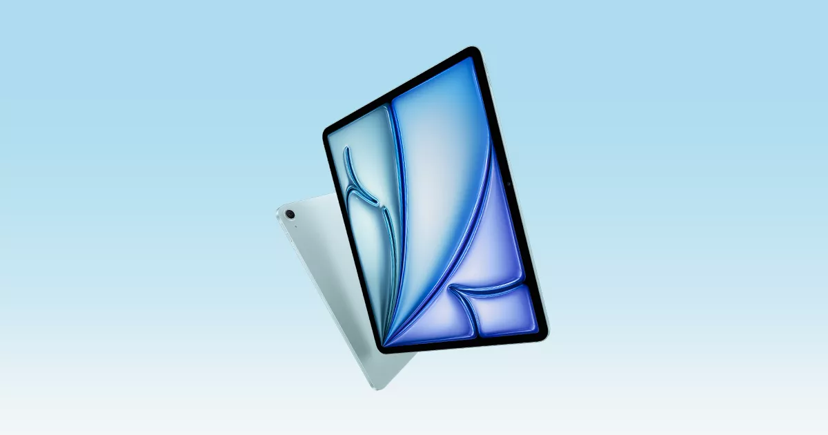Desain ramping nan elegan tetap menjadi ciri khas iPad Air M4, kini hadir dengan pilihan warna yang lebih segar.
