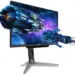 Monitor gaming Acer Predator menampilkan visual 3D pesawat tempur luar angkasa yang memukau.