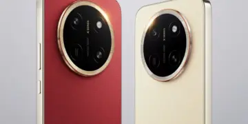 Poster resmi HP Honor X80 Pro Max 5G dalam varian warna merah dan cream emas, menampilkan spesifikasi baterai jumbo 11000 mAh.