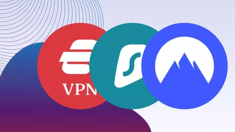 Deretan logo penyedia layanan VPN terbaik seperti ExpressVPN, Surfshark, dan NordVPN untuk keamanan siber.