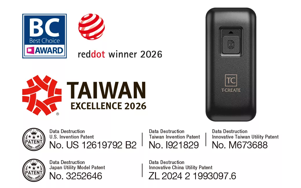 Detail dokumen paten fitur enkripsi dan penghancuran data aman milik produk TEAMGROUP T-CREATE.
