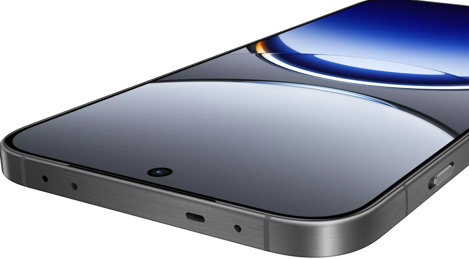 Desain sudut melengkung dan kamera depan punch hole pada smartphone flagship OPPO.