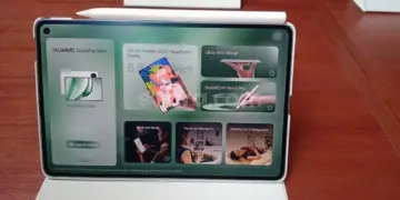 Tampilan menu spesifikasi Huawei MatePad Mini dengan layar PaperMatte Display OLED 120Hz berukuran 8,8 inci.