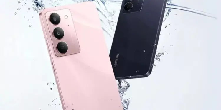 Dua varian warna HP Realme murah 1 jutaan dengan fitur tahan percikan air yang trendi.