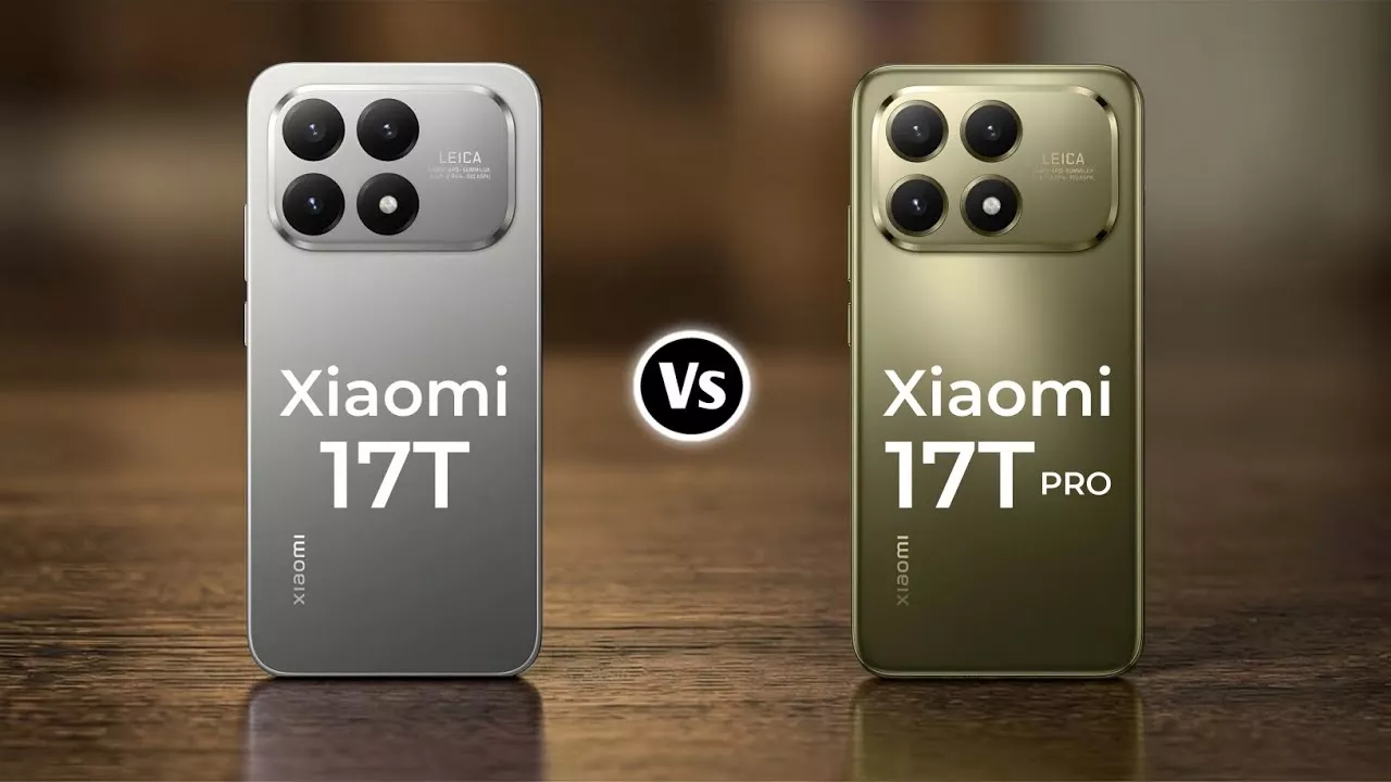 Komparasi fisik Xiaomi 17T vs Xiaomi 17T Pro. Keduanya membawa modul kamera Leica ikonik dengan varian warna premium.