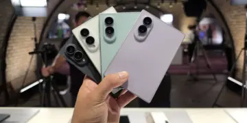 Seseorang memegang beberapa varian warna Galaxy Z Fold8 Ultra secara bersamaan