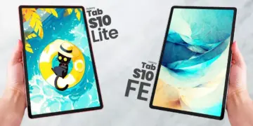 Dua tablet Samsung Galaxy Tab S10 Lite dan Samsung Galaxy Tab S10 FE dipegang dengan dua tangan.