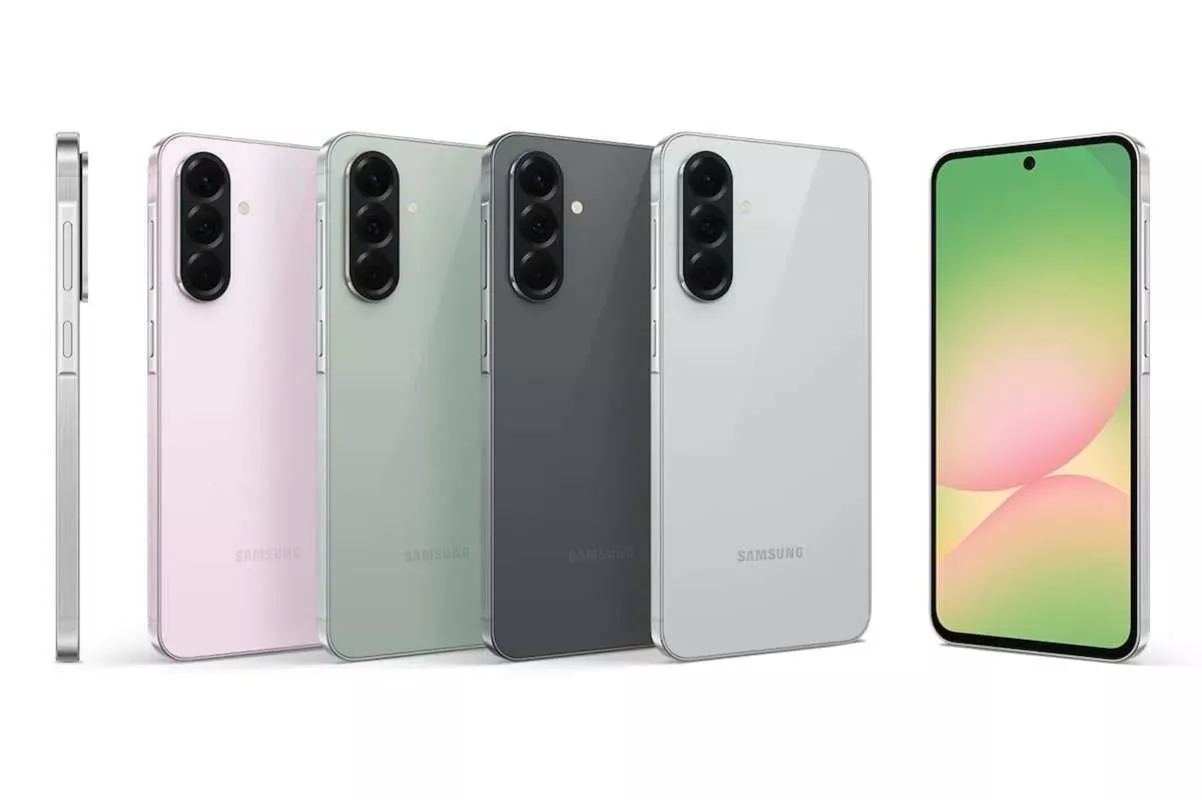 Render resmi HP Samsung Galaxy terbaru dari tampak samping, belakang dengan berbagai warna, hingga tampilan layar depan yang responsif.