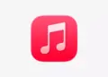 Ikon resmi aplikasi Apple Music berupa not musik merah pada latar belakang putih polos.
