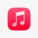 Ikon resmi aplikasi Apple Music berupa not musik merah pada latar belakang putih polos.