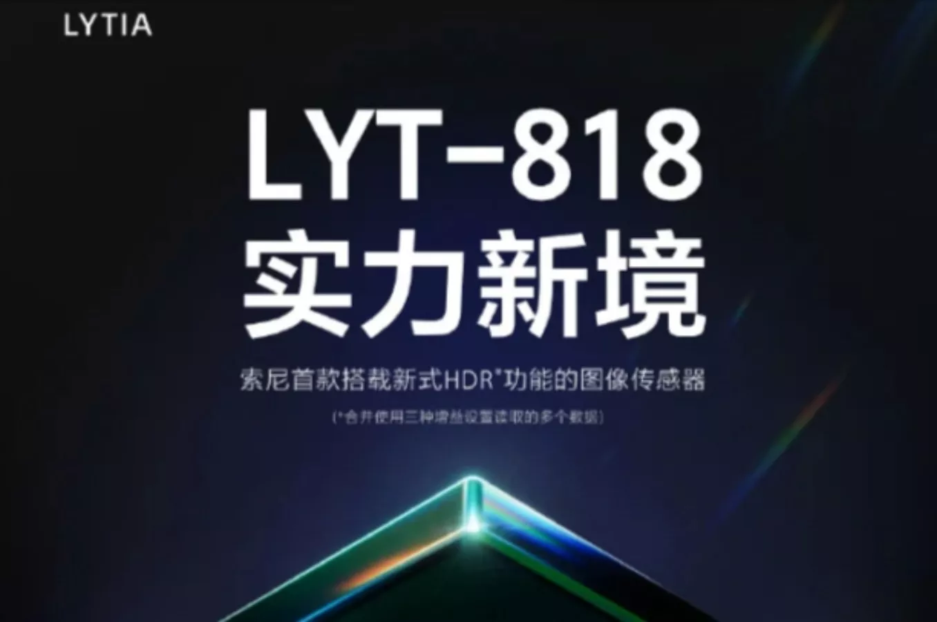 Poster promosi sensor kamera HP Sony Lytia LYT-818 dengan fitur HDR terbaru untuk flagship premium.