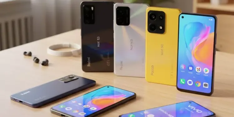 Berbagai pilihan smartphone Android yang diletakkan di atas meja, ilustrasi persiapan penting sebelum beli HP bekas.