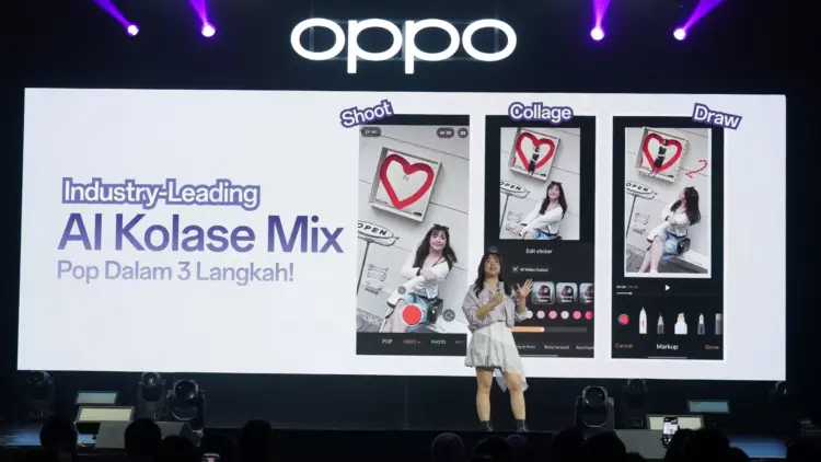 Peluncuran fitur AI Kolase Mix yang menjadi salah satu keunggulan utama di OPPO Reno16 Series 5G.