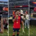 Rangkaian momen pemain Spanyol merekam perayaan juara Piala Dunia 2026 menggunakan Honor Robot Phone.