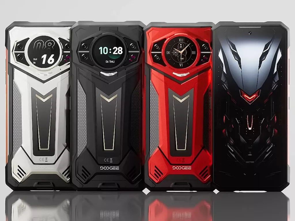 Varian warna HP rugged tangguh dengan baterai 10.000 mAh dan desain futuristik.