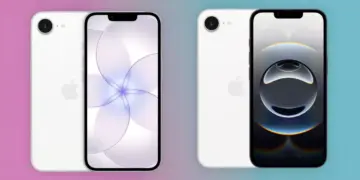Perbandingan visual bodi belakang dan tampilan layar depan iPhone 17e dengan generasi pendahulunya.