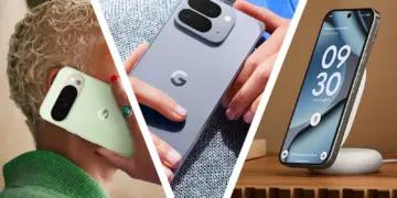 Kolase foto smartphone Google Pixel 11 yang memperlihatkan varian warna hijau, abu-abu, dan pengisian daya nirkabel.