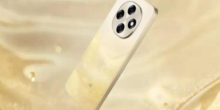 Tampilan desain elegan OPPO A7 Pro Max warna emas. HP ini dirumorkan hadir dengan layar OLED 120Hz dan ketahanan baterai hingga 2 hari.