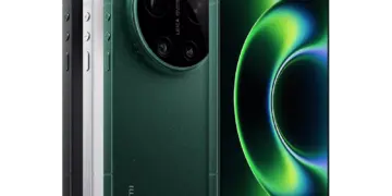 Desain belakang HP flagship 10 juta Xiaomi dengan modul kamera Leica melingkar dan bodi warna hijau premium.