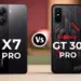 Perbandingan tampilan bodi belakang smartphone antara Infinix GT 30 Pro dan Poco X7 Pro.