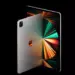 Sisi belakang dan depan tablet iPad Pro Apple yang menampilkan logo ikonik serta layar berspesifikasi tinggi.