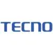 Logo resmi brand teknologi global TECNO berwarna biru dengan latar belakang putih