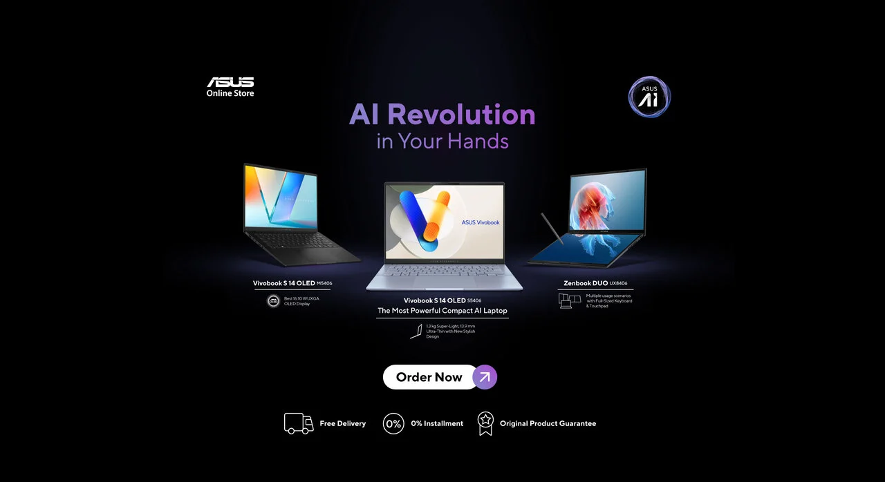 Lini laptop AI PC modern yang mendukung pemrosesan Edge AI lokal dengan performa NPU tinggi untuk produktivitas kerja hibrida tanpa latensi.