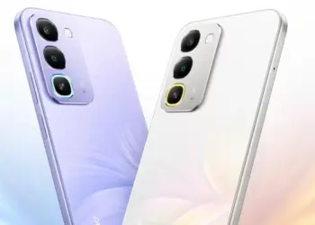 Tampilan desain bodi belakang smartphone modern dalam varian warna ungu dan putih yang stylish. Harga HP Oppo