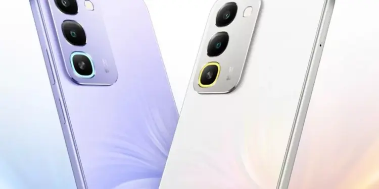 Tampilan desain bodi belakang smartphone modern dalam varian warna ungu dan putih yang stylish. Harga HP Oppo