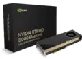 Kotak kemasan NVIDIA RTX PRO 6000 Blackwell Max-Q Workstation Edition di samping kartu grafis fisiknya.