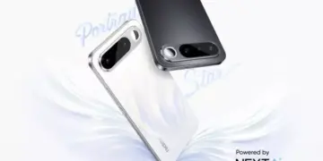 Realme desain bodi tipis elegan dengan modul kamera horizontal modern layaknya HP Android Murah Mirip iPhone Air.