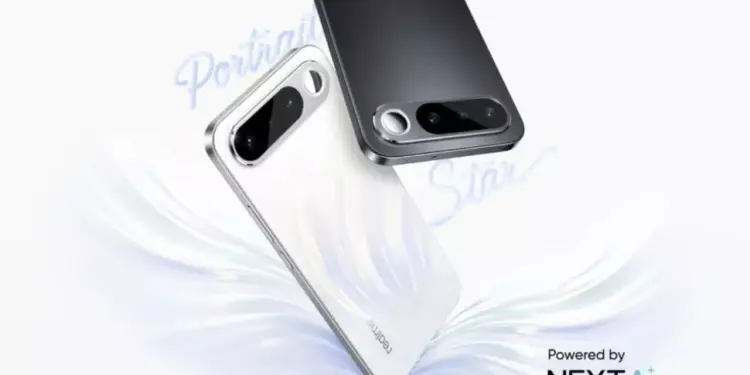 Realme desain bodi tipis elegan dengan modul kamera horizontal modern layaknya HP Android Murah Mirip iPhone Air.