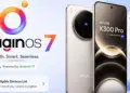 Banner pengumuman Update OriginOS 7 berbasis Android 17 yang menampilkan Vivo X300 Pro dan daftar perangkat penerima.