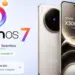 Banner pengumuman Update OriginOS 7 berbasis Android 17 yang menampilkan Vivo X300 Pro dan daftar perangkat penerima.