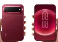 Tampilan depan dan belakang HP flagship Huawei berwarna merah yang dibekali baterai Silicon Carbon.