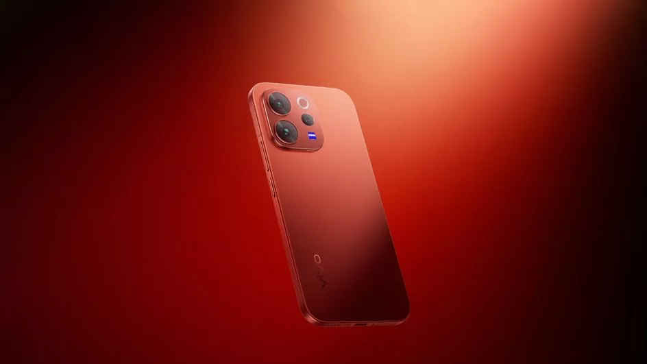 Smartphone Vivo warna merah elegan dengan kamera ZEISS yang diprediksi mendapat update OriginOS 7.