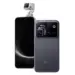 Tampilan depan dan belakang Honor Robot Phone warna abu-abu gelap dengan modul kamera gimbal 200 MP pop-up.