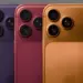 Tiga varian warna konsep iPhone dengan modul tiga lensa menonjol yang menampilkan Kamera iPhone 18 Pro Max.