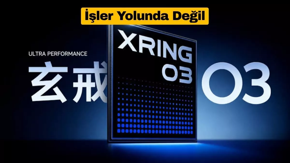 Chipset Xiaomi Xring O3 bertuliskan Ultra Performance dengan latar belakang bernuansa biru futuristik.