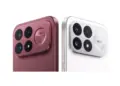 Tampilan sudut atas modul kamera POCO F9 Pro varian merah maroon dan putih perak.