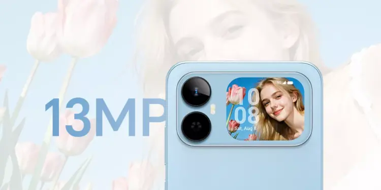 Detail modul kamera 13MP Honor Play 20A dengan fitur Smart Rear Screen untuk preview foto selfie.