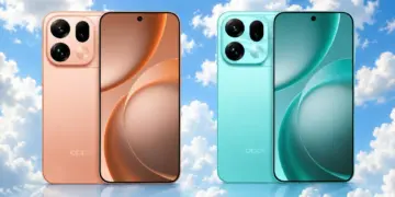 HP Oppo warna oranye dan hijau dengan modul kamera belakang besar untuk daftar harga HP Oppo.