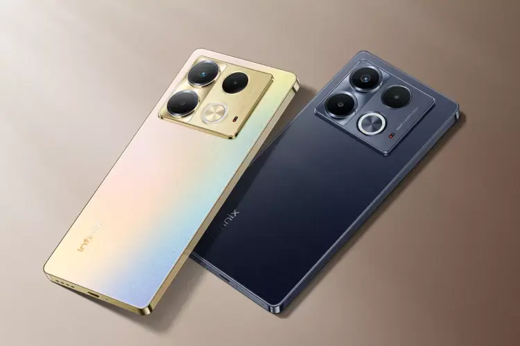 Dua varian warna HP Infinix Note 40 yaitu warna emas dan hitam elegan. Infinix 2 jutaan