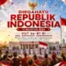 Desain Poster HUT RI ke-81 megah menampilkan Monas Istana Merdeka dan lambang Garuda