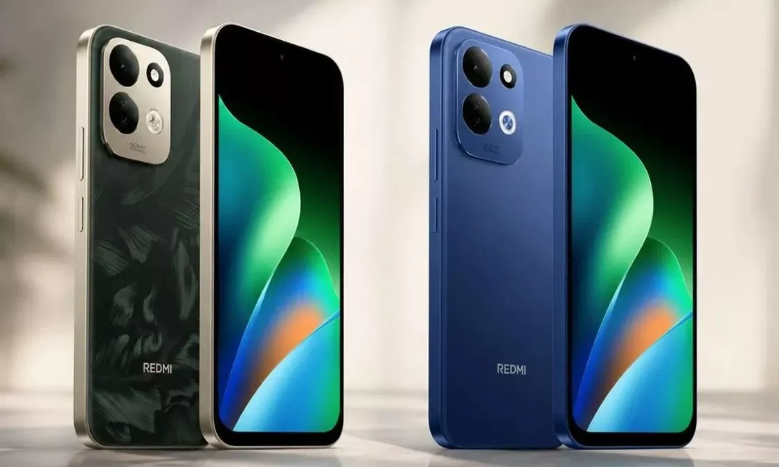 Tampilan visual layar depan dan bagian belakang dari smartphone REDMI 17 4G.