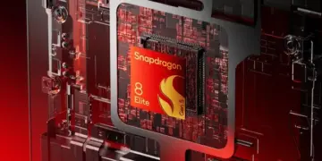 Tampak fisik chipset premium Snapdragon 8 Elite Gen 5 V dengan arsitektur canggih berbasis AI.